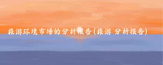 旅游环境市场的分析报告(旅游 分析报告)