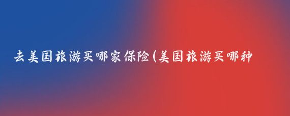 去美国旅游买哪家保险(美国旅游买哪种保险好)