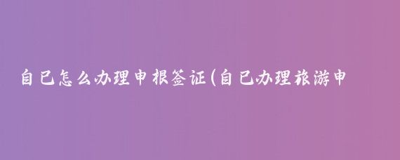 自己怎么办理申根签证(自己办理旅游申根签证)