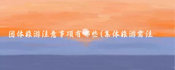 团体旅游注意事项有哪些(集体旅游需注意事项)