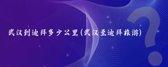 武汉到迪拜多少公里(武汉至迪拜旅游)