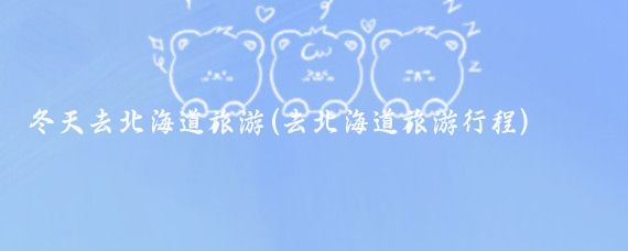 冬天去北海道旅游(去北海道旅游行程)