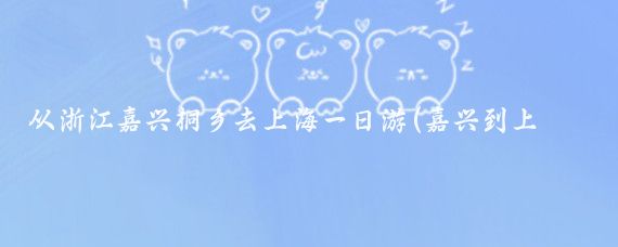 从浙江嘉兴桐乡去上海一日游(嘉兴到上海旅游)