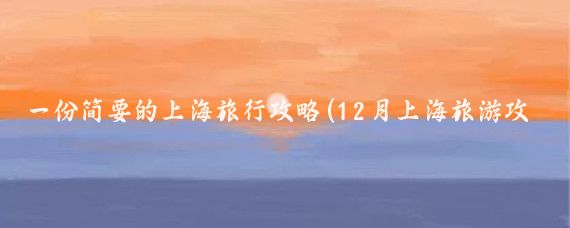 一份简要的上海旅行攻略(12月上海旅游攻略)