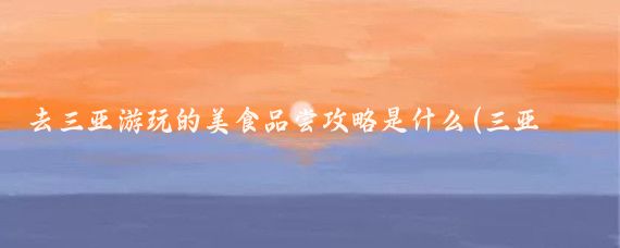 去三亚游玩的美食品尝攻略是什么(三亚旅游美食攻略四个)