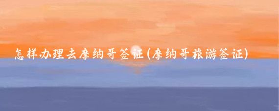 怎样办理去摩纳哥签证(摩纳哥旅游签证)