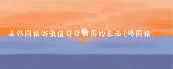 去韩国旅游最值得带回国的东西(韩国旅游带什么回国)