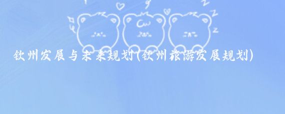 钦州发展与未来规划(钦州旅游发展规划)
