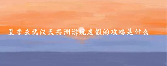 夏季去武汉天兴洲游玩度假的攻略是什么(天兴洲旅游攻略)