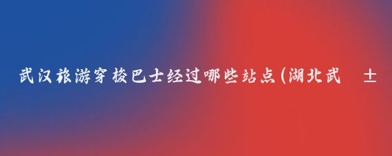 武汉旅游穿梭巴士经过哪些站点(湖北武汉旅游巴士)
