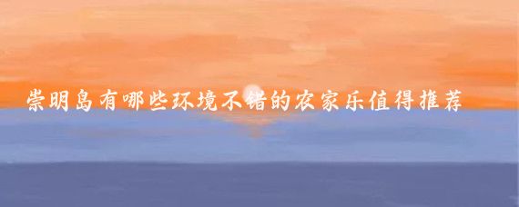 崇明岛有哪些环境不错的农家乐值得推荐(崇明岛旅游农家乐)