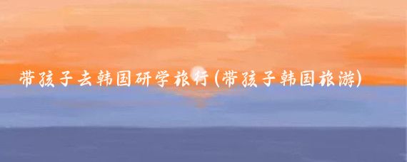 带孩子去韩国研学旅行(带孩子韩国旅游)