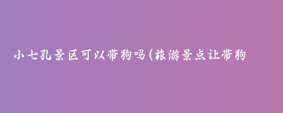 小七孔景区可以带狗吗(旅游景点让带狗吗)