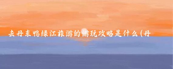去丹东鸭绿江旅游的游玩攻略是什么(丹东鸭绿江旅游)