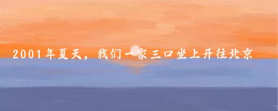 2001年夏天，我们一家三口坐上开往北京的火车，我们的目的地是郑州