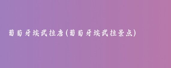 葡萄牙埃武拉唐(葡萄牙埃武拉景点)