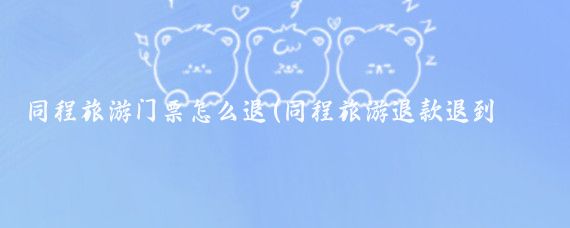 同程旅游门票怎么退(同程旅游退款退到哪里)