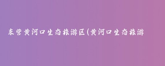 东营黄河口生态旅游区(黄河口生态旅游区旅游)