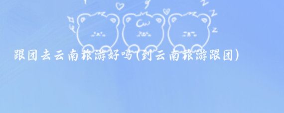 跟团去云南旅游好吗(到云南旅游跟团)