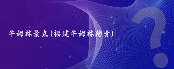 牛姆林景点(福建牛姆林踏青)